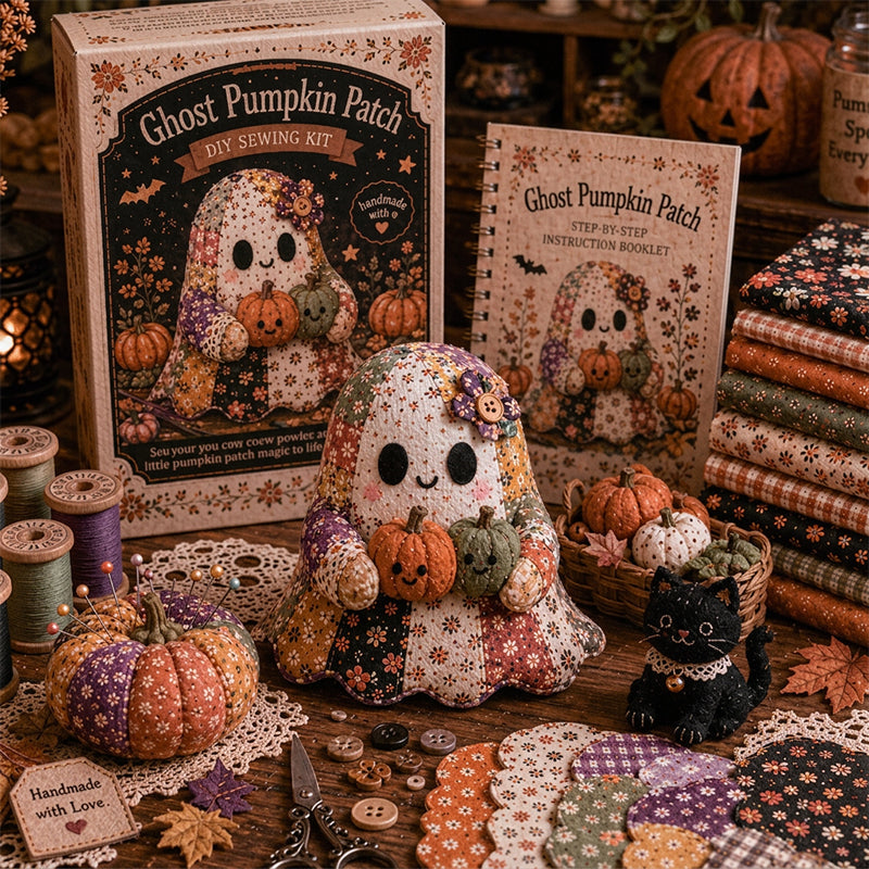 🔥LAST DAY 50% OFF🧵Little Ghost's Cozy Halloween DIY Patchwork Kit