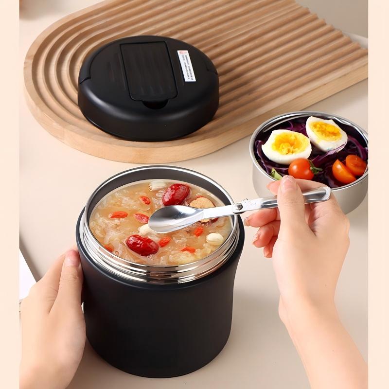 🎉 2026 Sale — Over 47,000 Sold! 🍱 Vacuum Insulated Food Jar with Folding Spoon – 304 Stainless Steel & Leakproof 🔥