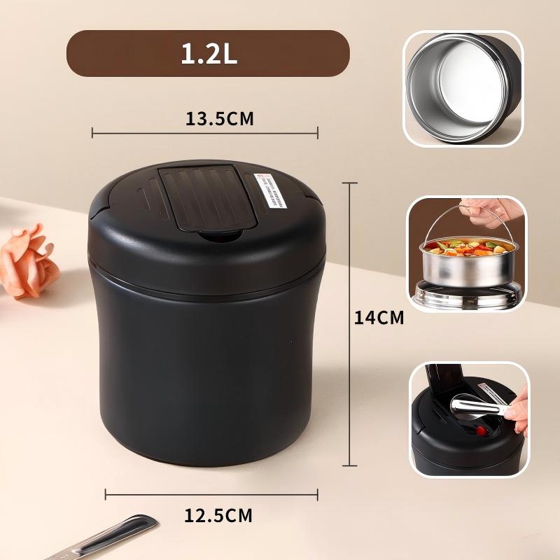 🎉 2026 Sale — Over 47,000 Sold! 🍱 Vacuum Insulated Food Jar with Folding Spoon – 304 Stainless Steel & Leakproof 🔥