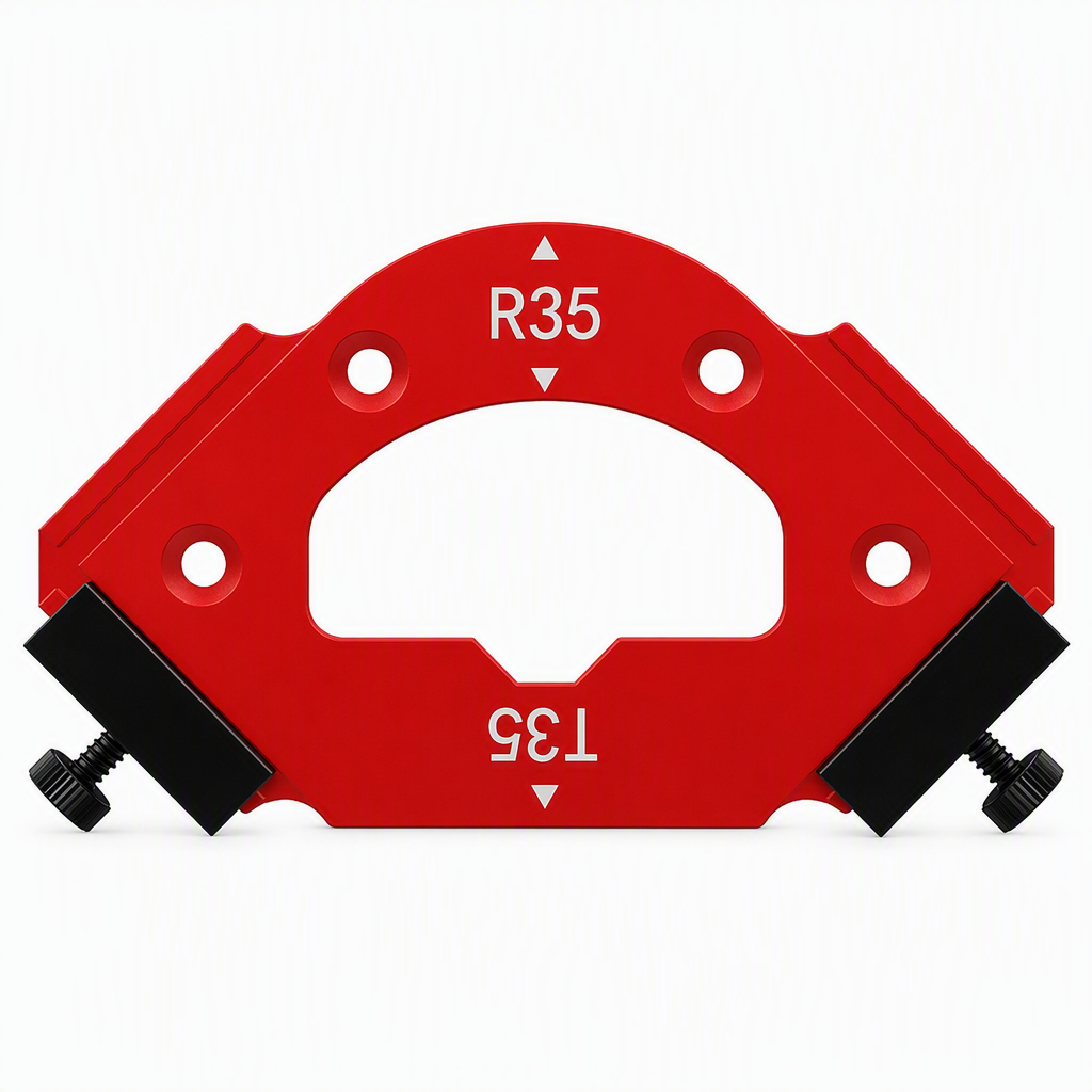 ⏳Time-Limited Special⏰Router Template – Round Corner R Angle Jig, CNC Machined Alloy & Non-Slip Stop Blocks – For Woodworking & Wardrobe DIY 🔧