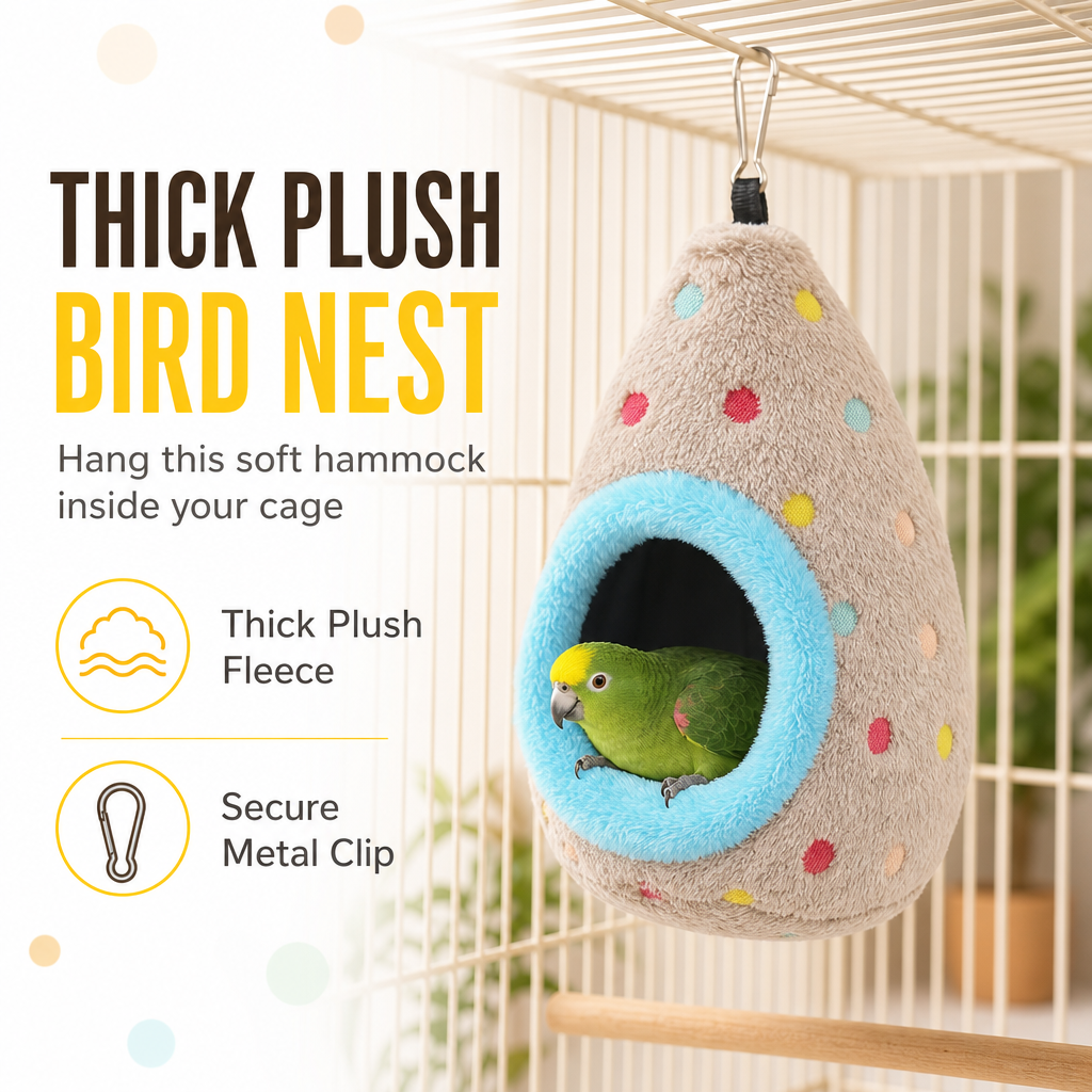Hanging Warm Cotton Bird Nest Hammock Egg Shaped Cage Bed for Parrots Budgies and Finches