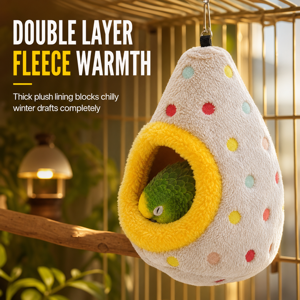 Hanging Warm Cotton Bird Nest Hammock Egg Shaped Cage Bed for Parrots Budgies and Finches