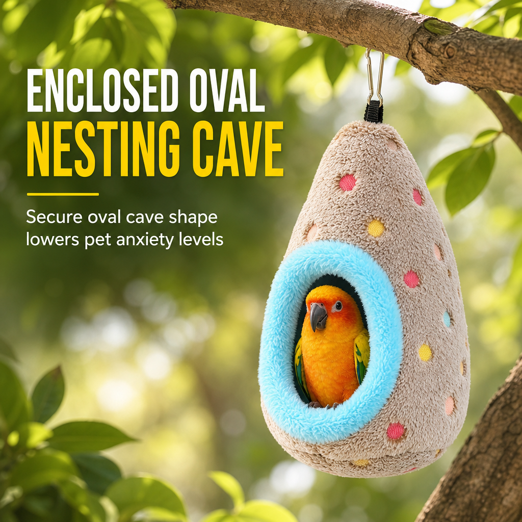 Hanging Warm Cotton Bird Nest Hammock Egg Shaped Cage Bed for Parrots Budgies and Finches