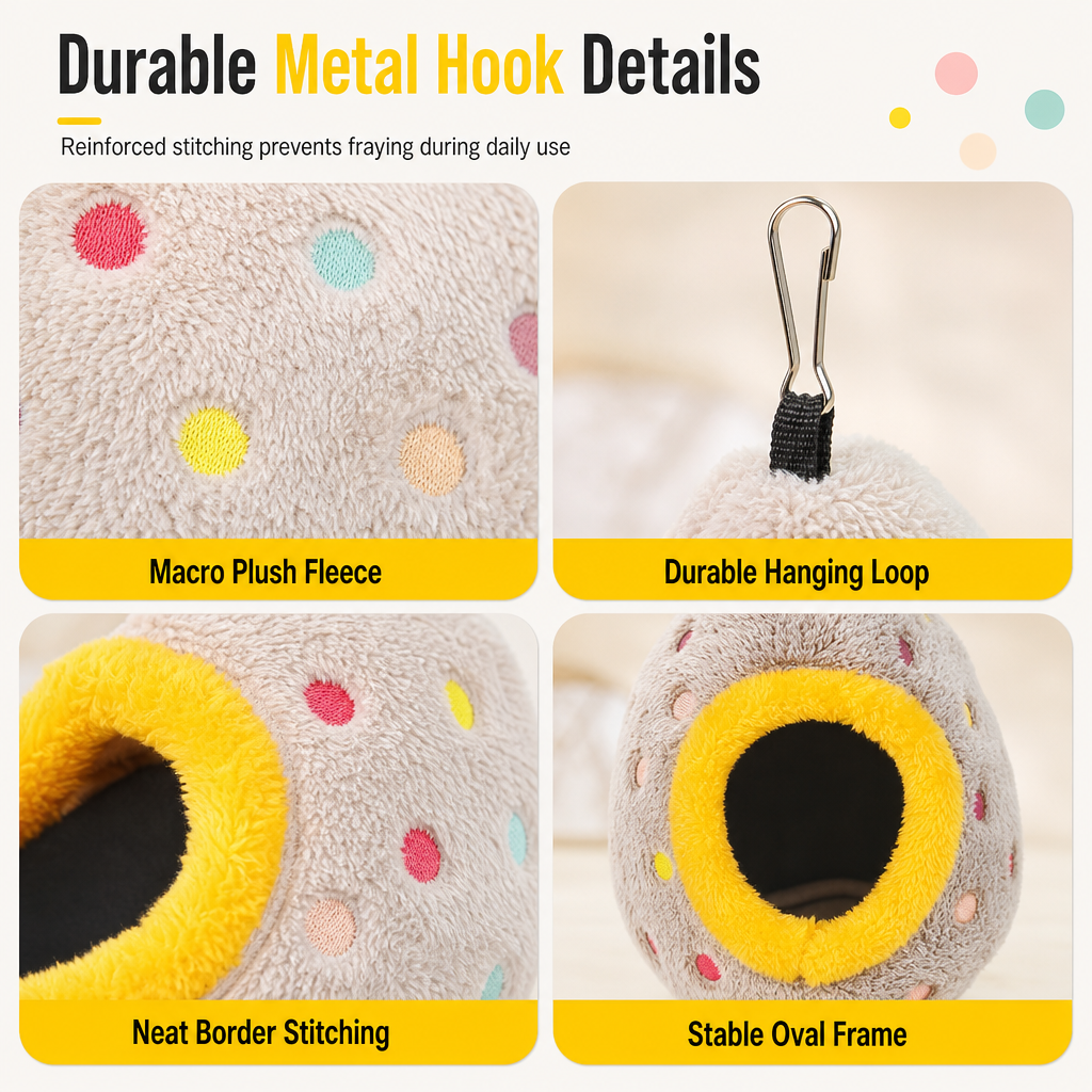 Hanging Warm Cotton Bird Nest Hammock Egg Shaped Cage Bed for Parrots Budgies and Finches